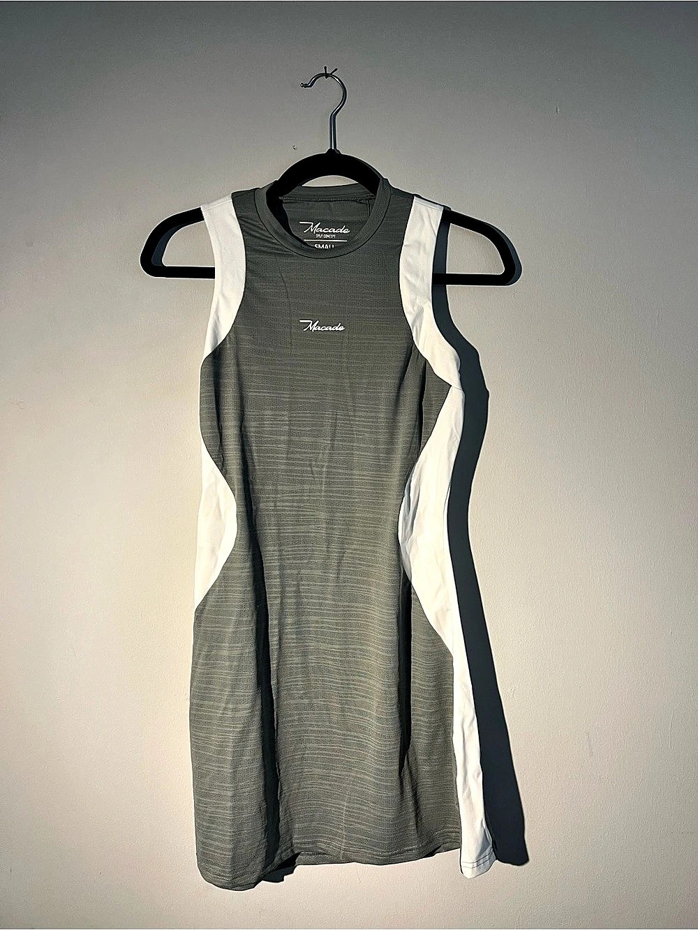 Macade Dress - Grey Gray & White Sleeveless Top Small